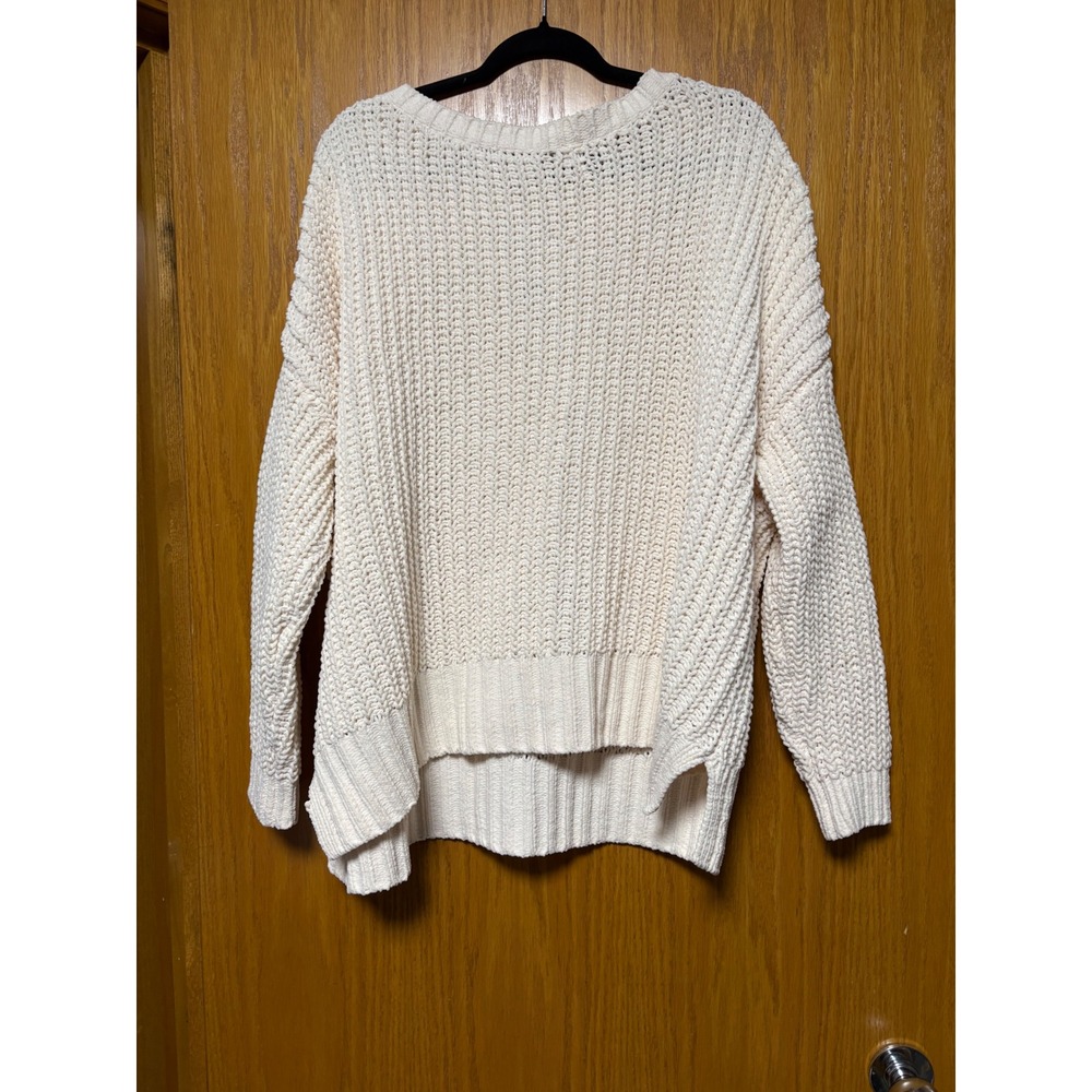 American Eagle Cream‎ Chunky Knit Oversized Sweater Top Womens Small - Picture 2 of 7